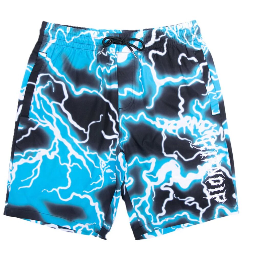 RIPNDIP Men's Nikola Swim Shorts Black/Blue Resortwear Sporty Beach Coastal S